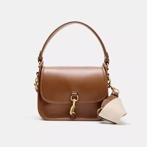 Zara Brown Closure Detail Crossbody Bag